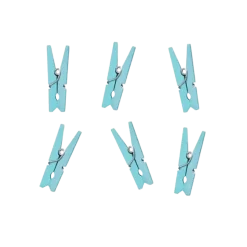 Lot de 20 épingles en bois bleu ciel