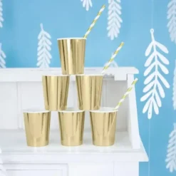 Lot de 6 verres en papier Or