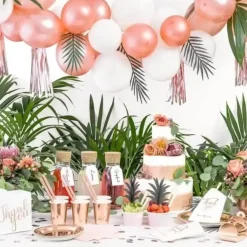 Lot de 6 verres en papier Or Rose