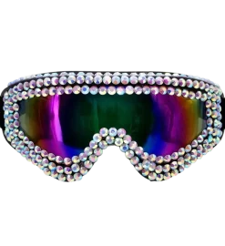 Lunettes Après-Ski avec Strass – Lunettes Party Hiver Festival – Accessoire Déguisement