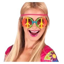Lunettes Hippie tricolore avec verres roses