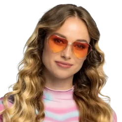 Lunettes Party Groovy Love – Lunettes Cœur Orange Rétro Années 70 80