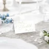 Marque place papier blanc et branches dorées (lot de 10)