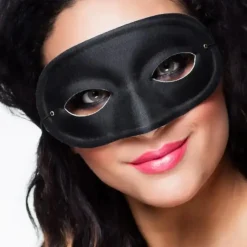 Masque Loup Noir Basique – Accessoire Déguisement Bal Masqué et Soirée