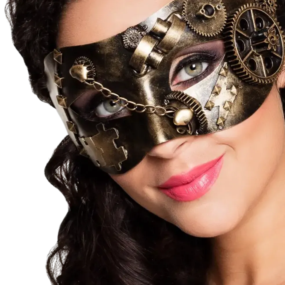 Masque Steampunk Loup Vintage – Accessoire Déguisement Rétro Futuriste