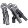 Microphone dynamique "MIC 300" Mac Mah – Pack de 3 micros filaires avec valise, pinces, supercardioïde, XLR