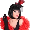 Mini Chapeau Rouge à Paillettes sur Bandeau avec Nœud et Voile – Accessoire Déguisement Cabaret