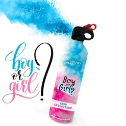 Mini Extincteur à poudre Gender Reveal - Bleu