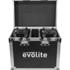 Pack 2 projecteurs spot 100 W en flight case – Evo Spot 100 CR Set Evolite – LED multicolore & contrôle DMX