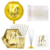 Pack "18th Birthday" - Blanc et or métallique - 12 personnes