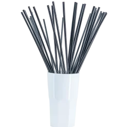 Paille Géante XXL en PP noir recyclable 40cm ø 8mm – Certifiée alimentaire et réutilisable (Lot de 100)