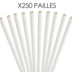 Paille papier blanche 14cm /ø5mm (250 pcs)