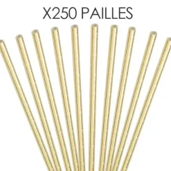 Paille papier Or/Gold 20cm /ø6mm (250 pcs)