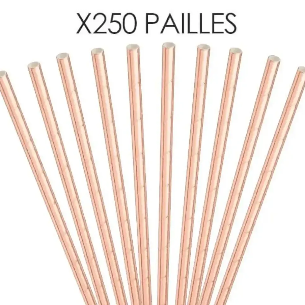Paille papier Or rose 20cm /ø6mm (250 pcs)