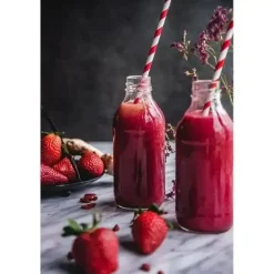 10 Pailles en papier de couleurs rouges à rayures blanches