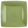 Petite Assiette Carrée Vert Olive 18cm - Lot de 10
