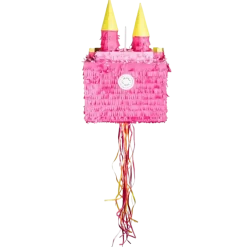 Piñata à tirer château princesse - Rose 40 cm