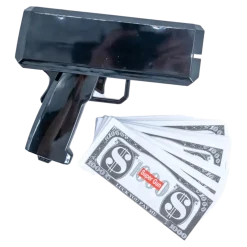 Pistolet à Billets - Couleur Noir - 100 Faux Billets Inclus