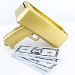 Pistolet à Billets - Couleur Or - 100 Faux Billets Inclus