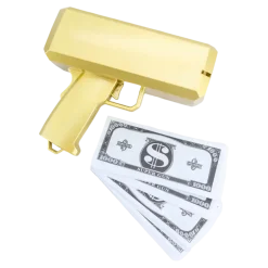 Pistolet à Billets - Couleur Or - 100 Faux Billets Inclus