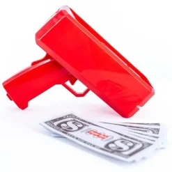 Pistolet à Billets - Couleur Rouge - 100 Faux Billets Inclus