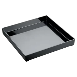 Plateau en plastique noir carré 30x30cm