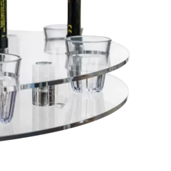 Plateau Rond Transparent pour Verre à Shooter