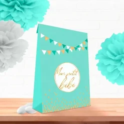 Pochette Cadeau Bleu "Mon petit Bébé" - lot de 6