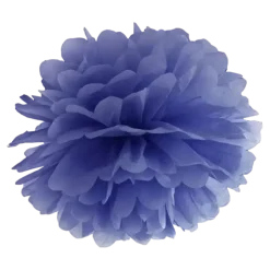 Pompon en papier bleu marine 25cm