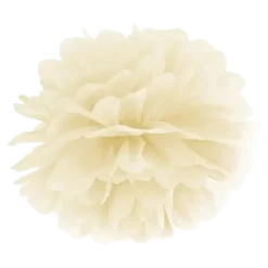 Pompon en papier crème 25cm