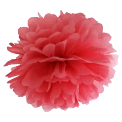 Pompon en papier rouge 25cm