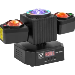 Projecteur multifonction 50 W – UFO Wing BoomTone DJ – LED + LASER + stroboscope + faisceaux, pilotable en DMX