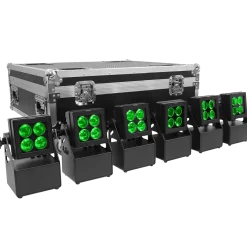 Projecteur PAR LED Evolite Tropikolor 4x15W FC – sur batterie IP65 (x6)