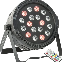 Projecteur PAR LED Extra-Plat THINPAR 18x1W RGB – DMX et Télécommande