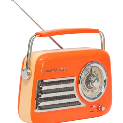 Radio Vintage Autonome avec Bluetooth USB & FM 30W Orange