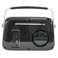 Radio Vintage Autonome avec Bluetooth USB & FM 30W Noir
