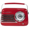Radio Vintage Autonome avec Bluetooth USB & FM 30W Rouge
