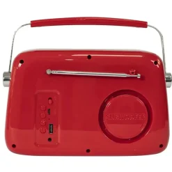 Radio Vintage Autonome avec Bluetooth USB & FM 30W Rouge