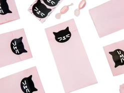 Sachets à friandises Chaton 8 x 18 x 6 cm – lot de 6 sacs cadeaux pour anniversaire enfant