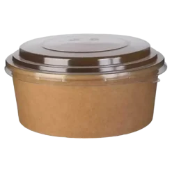 Saladier Kraft biodégradable 1300ml + couvercle (lot de 25)