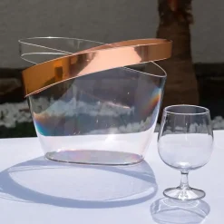 Seau à champagne à bandes de cuivre 30cm