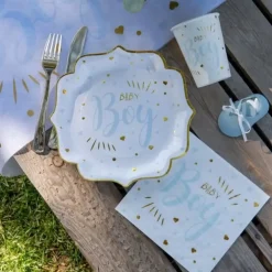 Serviette Baby Shower Boy Bleu (lot de 20)
