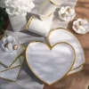 Serviette Blanche à Pois et Dorure Or (lot de 20)