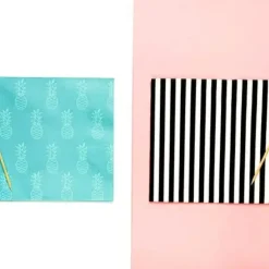 Serviette en papier rayée noire et blanche (Lot de 20)