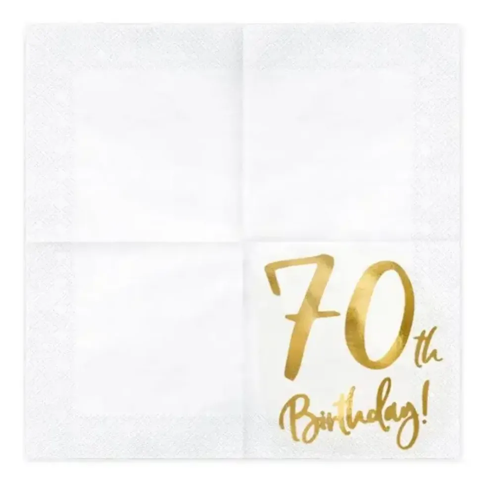 Serviette en papier 70th Birthday (Lot de 20)