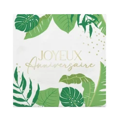 Serviettes Anniversaire Tropical (lot de 10)