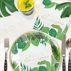Serviettes Anniversaire Tropical (lot de 10)