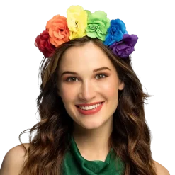 Tiare Flora – Diadème Fleurs Arc-en-ciel
