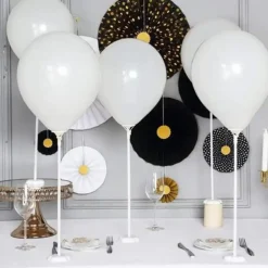 12 Tiges à Ballon sur pied 43cm pour Table avec Adhésif