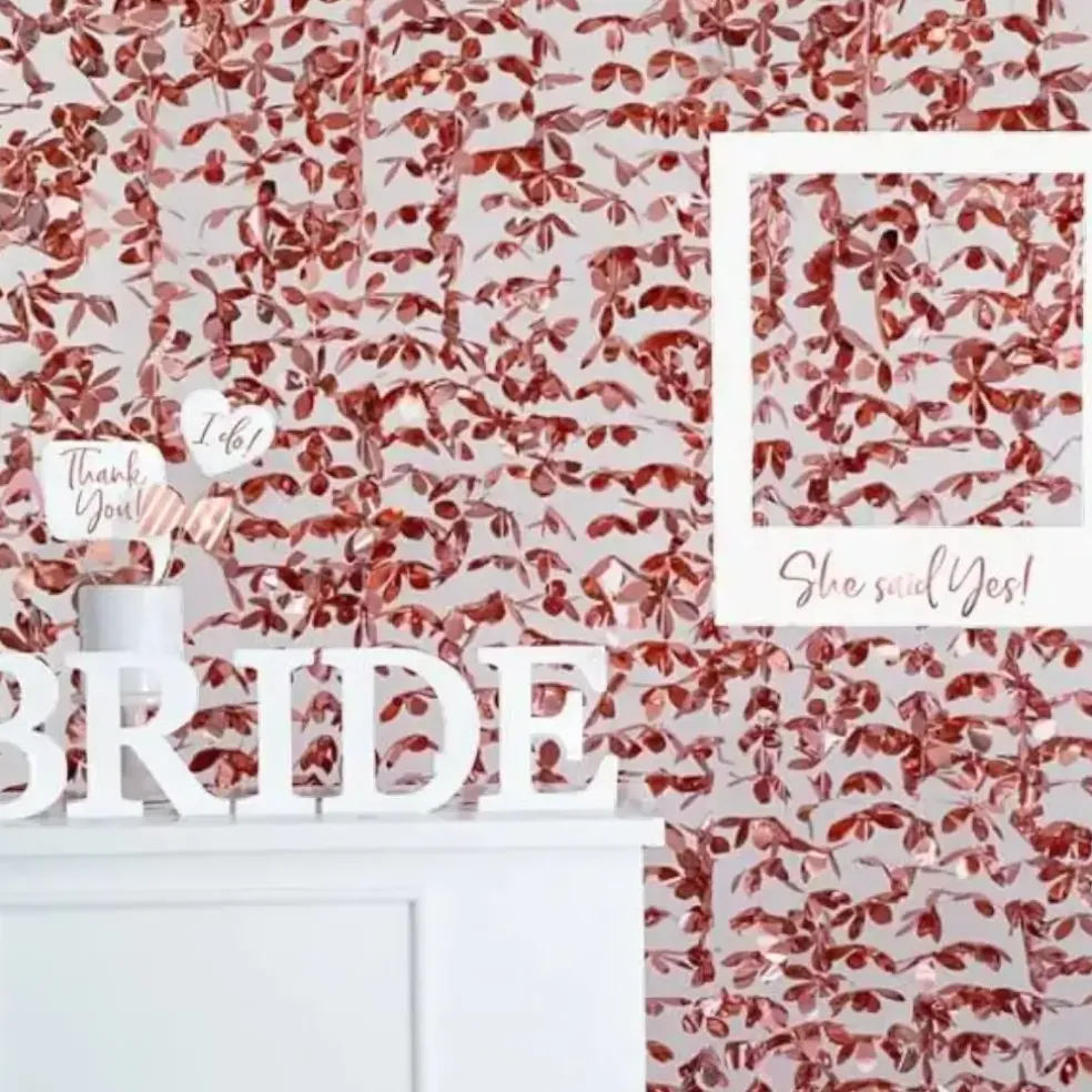 Toile de fond en feuille Rose Gold 100x210cm